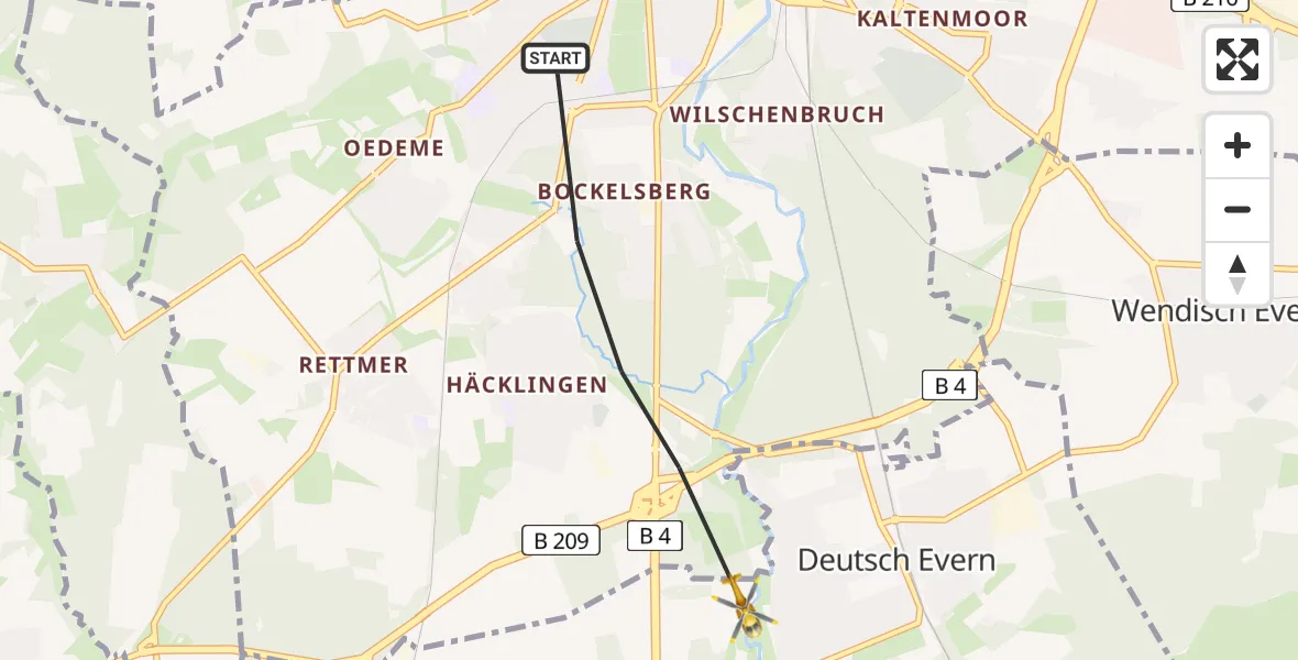 Flugroute Rettungshubschrauber Lüneburg - Melbeck, 20 April 2026, 10:01