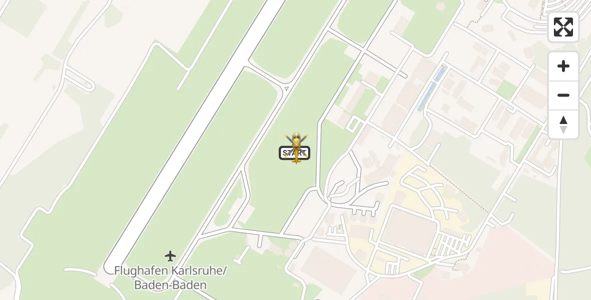 Flugroute Ambulanzhubschrauber Karlsruhe Baden-Baden Flughafen - Karlsruhe Baden-Baden Flughafen, 20 April 2026, 10:55
