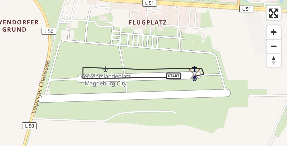 Flugroute Polizeihubschrauber Magdeburg City Flugplatz - Magdeburg City Flugplatz, 20 April 2026, 11:22
