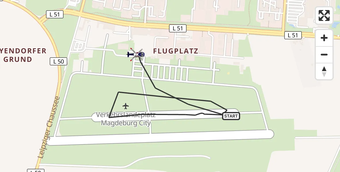 Flugroute Polizeihubschrauber Magdeburg City Flugplatz - Magdeburg City Flugplatz, 20 April 2026, 11:28