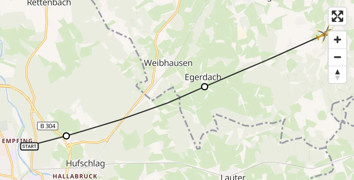 Flugroute Rettungshubschrauber Traunstein - Wonneberg, 20 April 2026, 12:12