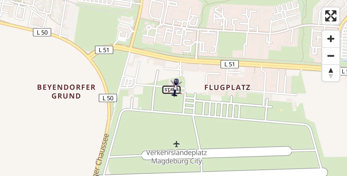 Flugroute Polizeihubschrauber Magdeburg City Flugplatz - Magdeburg City Flugplatz, 20 April 2026, 12:28