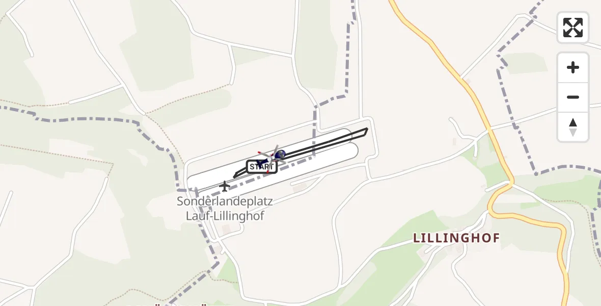 Flugroute Polizeihubschrauber Lauf-Lillinghof Flugplatz - Lauf-Lillinghof Flugplatz, 20 April 2026, 12:42