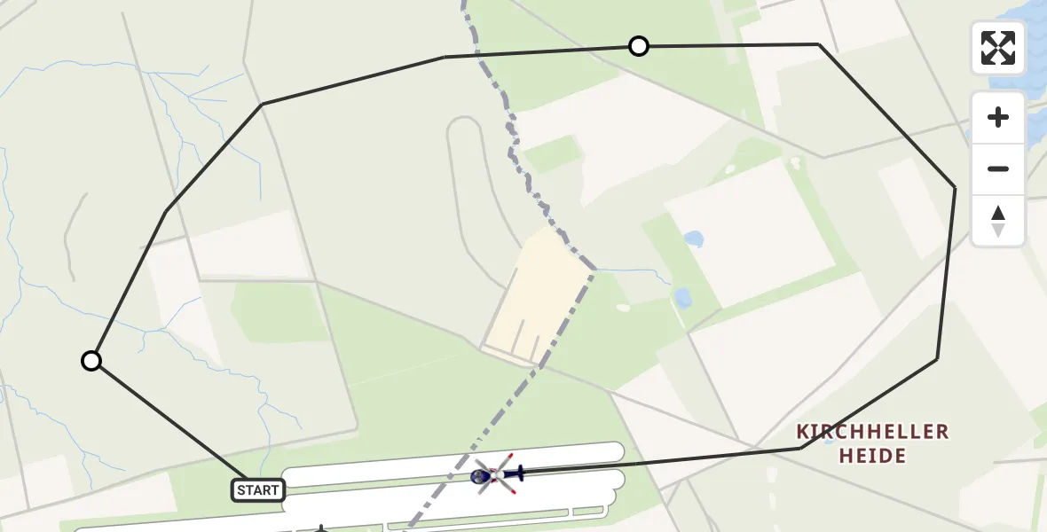 Flugroute Polizeihubschrauber Dinslaken-Schwarze Heide Flugplatz - Dinslaken-Schwarze Heide Flugplatz, 20 April 2026, 13:00