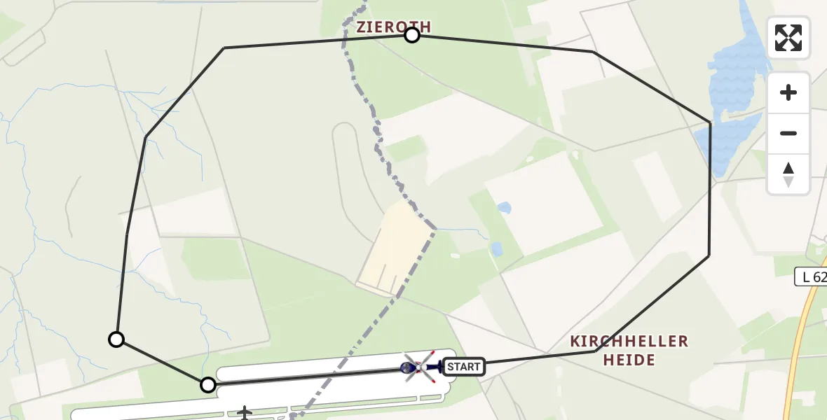 Flugroute Polizeihubschrauber Bottrop - Bottrop, 20 April 2026, 13:08