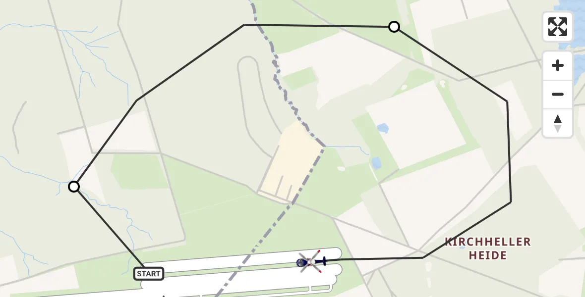 Flugroute Polizeihubschrauber Dinslaken-Schwarze Heide Flugplatz - Bottrop, 20 April 2026, 13:18