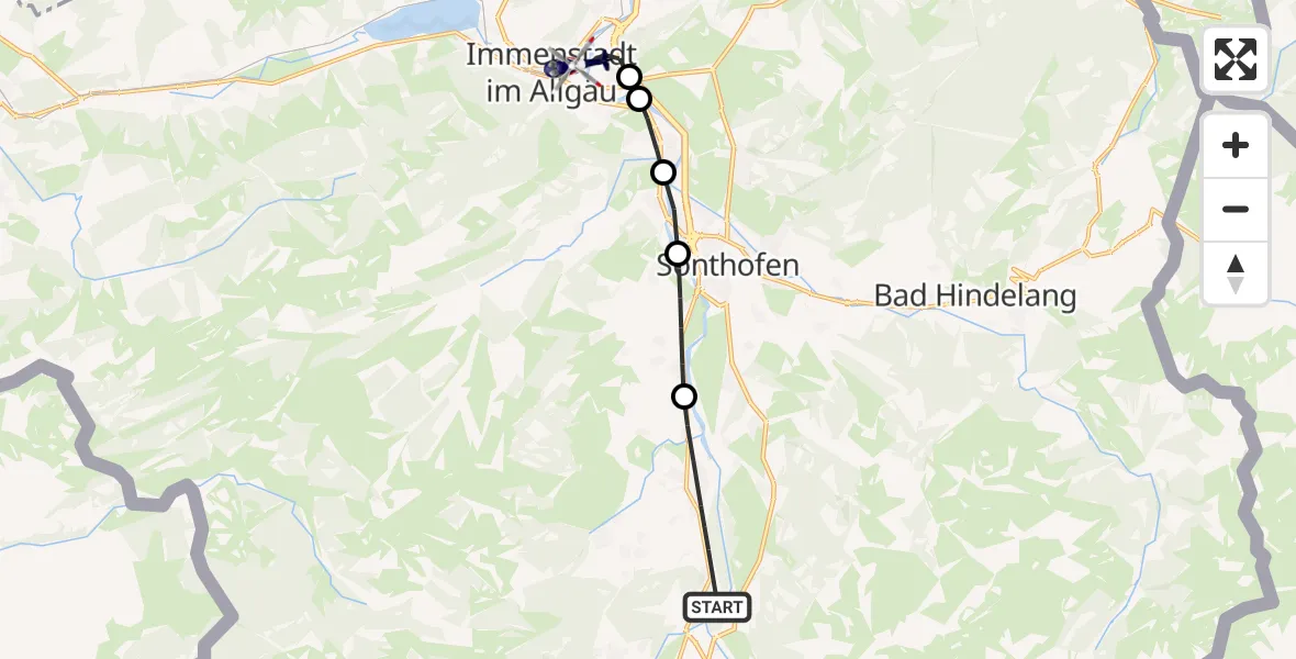 Flugroute Polizeihubschrauber Fischen i.Allgäu - Immenstadt i.Allgäu, 20 April 2026, 13:22
