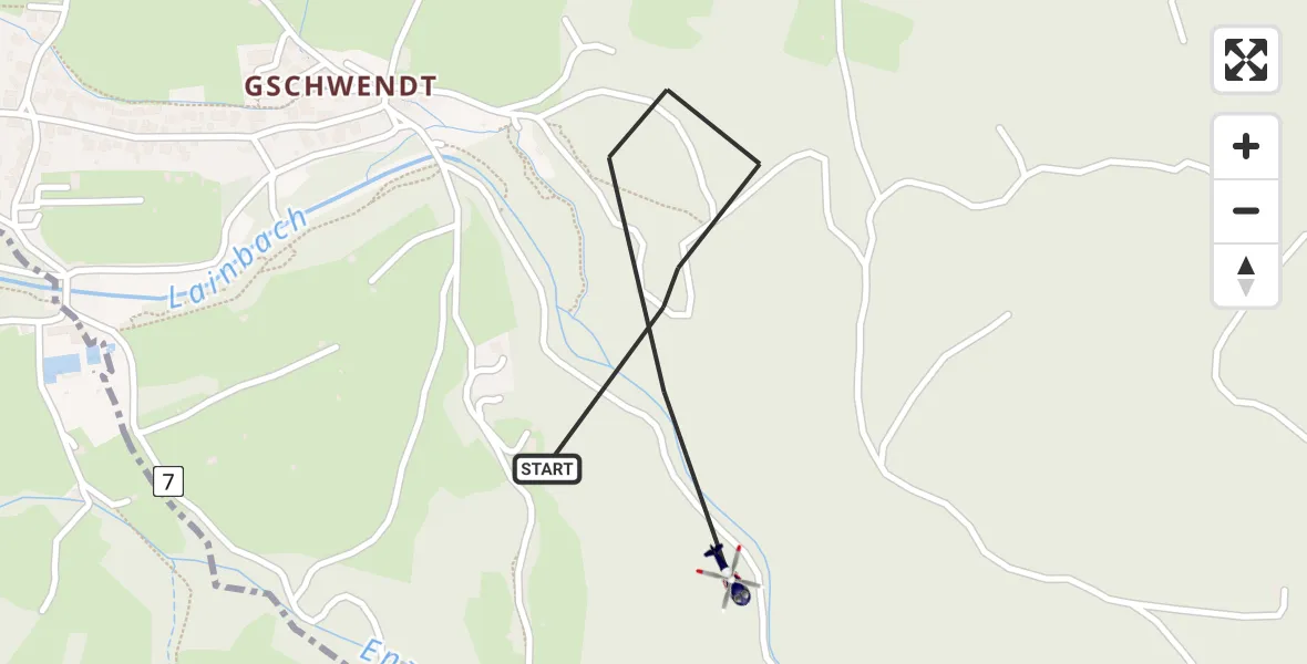 Flugroute Polizeihubschrauber Benediktbeuern - Benediktbeuern, 20 April 2026, 13:22