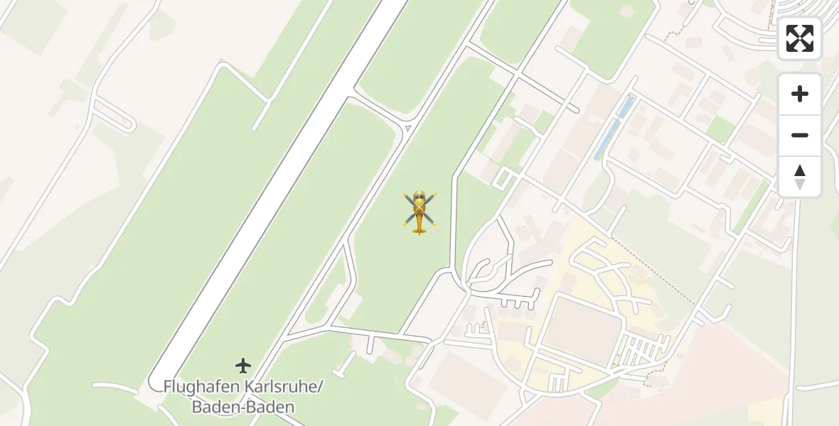 Flugroute Ambulanzhubschrauber Karlsruhe Baden-Baden Flughafen - Karlsruhe Baden-Baden Flughafen, 20 April 2026, 13:55