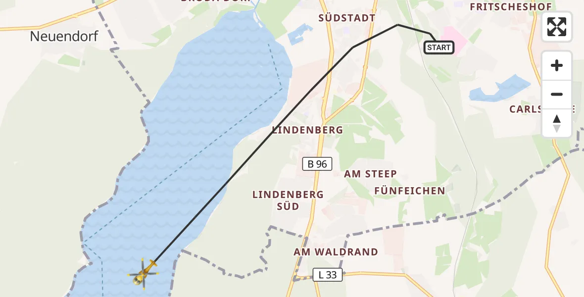 Flugroute Rettungshubschrauber Neubrandenburg - Neubrandenburg, 20 April 2026, 14:32