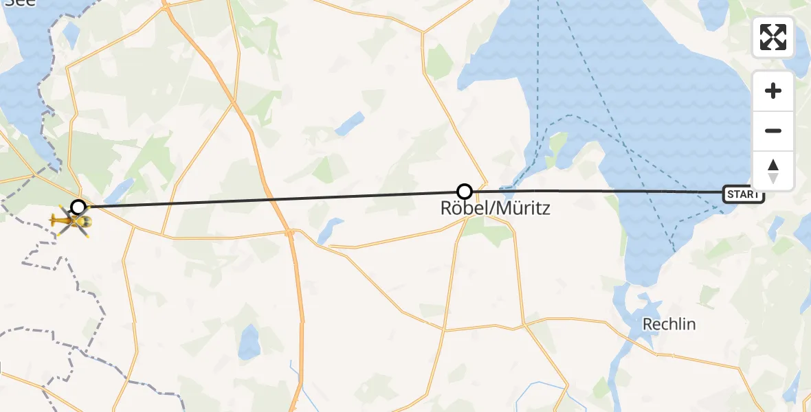 Flugroute Rettungshubschrauber Südmüritz - Stuer, 20 April 2026, 15:10