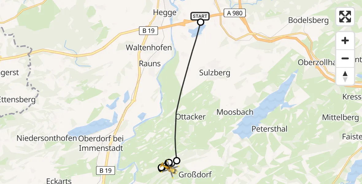 Flugroute Rettungshubschrauber Durach - Rettenberg, 20 April 2026, 16:17