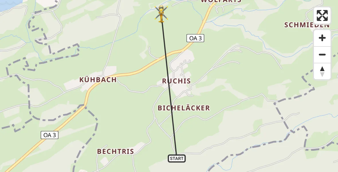Flugroute Rettungshubschrauber Sulzberg - Sulzberg, 20 April 2026, 16:31