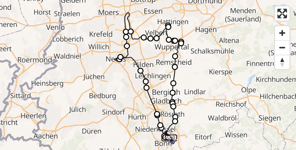 Flugroute Polizeihubschrauber Sankt Augustin - Sankt Augustin, 20 April 2026, 20:22
