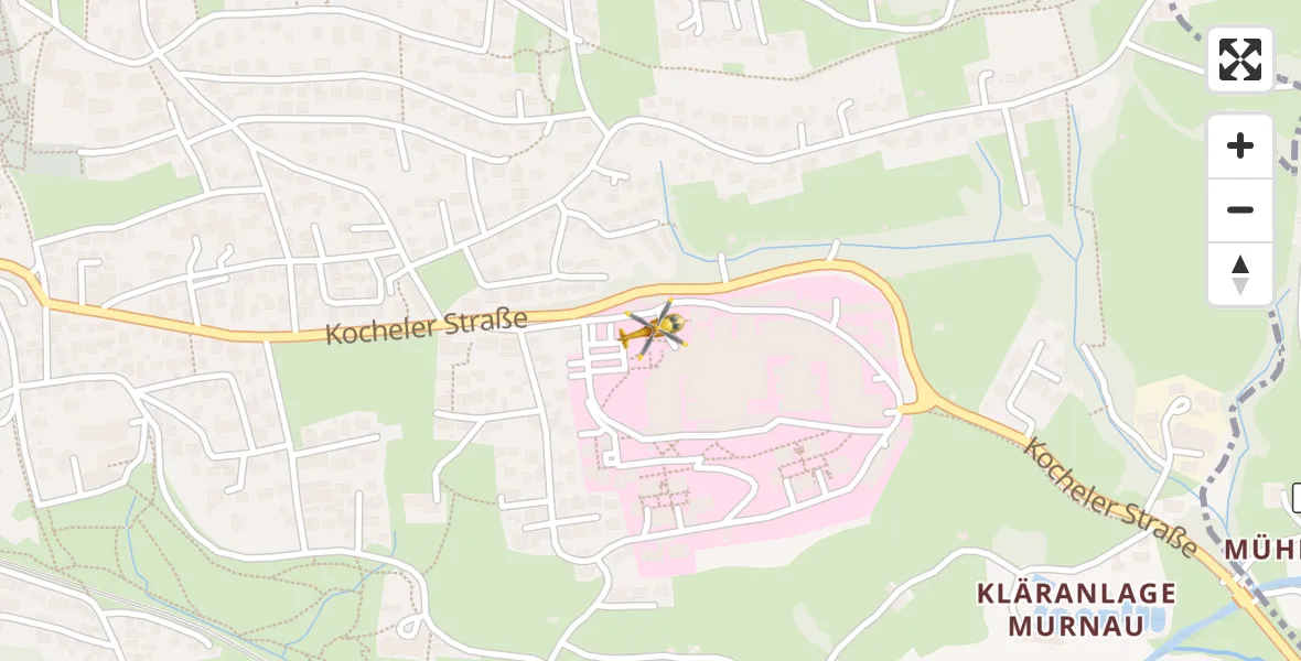 Flugroute Rettungshubschrauber Murnau Accident Hospital - Murnau Accident Hospital, 21 April 2026, 05:18