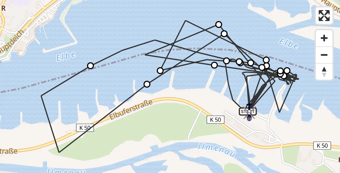 Flugroute Polizeihubschrauber Winsen (Luhe) - Winsen (Luhe), 21 April 2026, 07:45