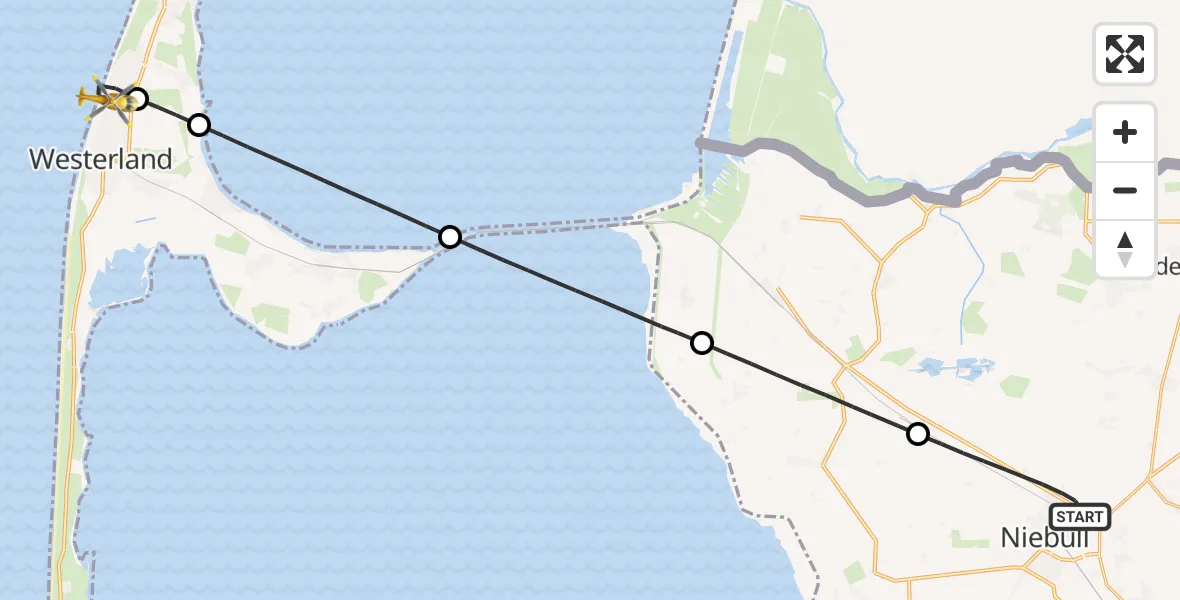 Flugroute Rettungshubschrauber Niebüll - Sylt, 21 April 2026, 07:52