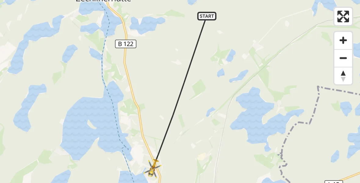 Flugroute Rettungshubschrauber Rheinsberg - Rheinsberg, 21 April 2026, 08:01