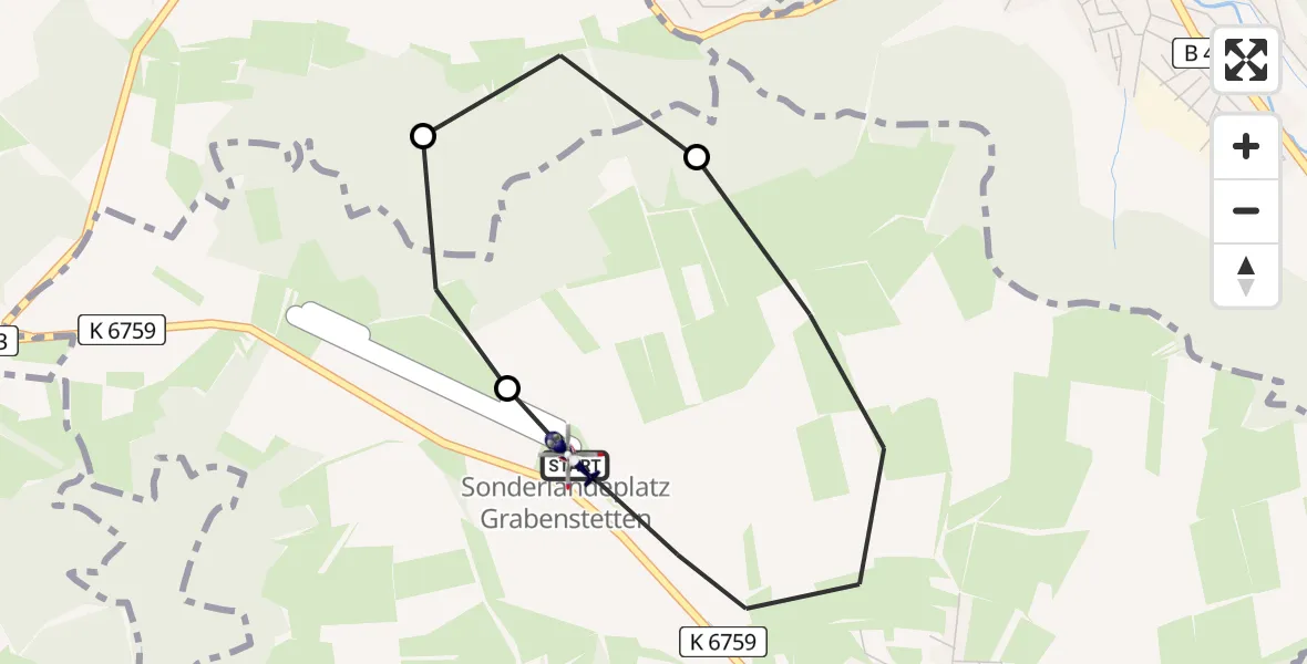 Flugroute Polizeihubschrauber Grabenstetten - Grabenstetten, 21 April 2026, 08:29