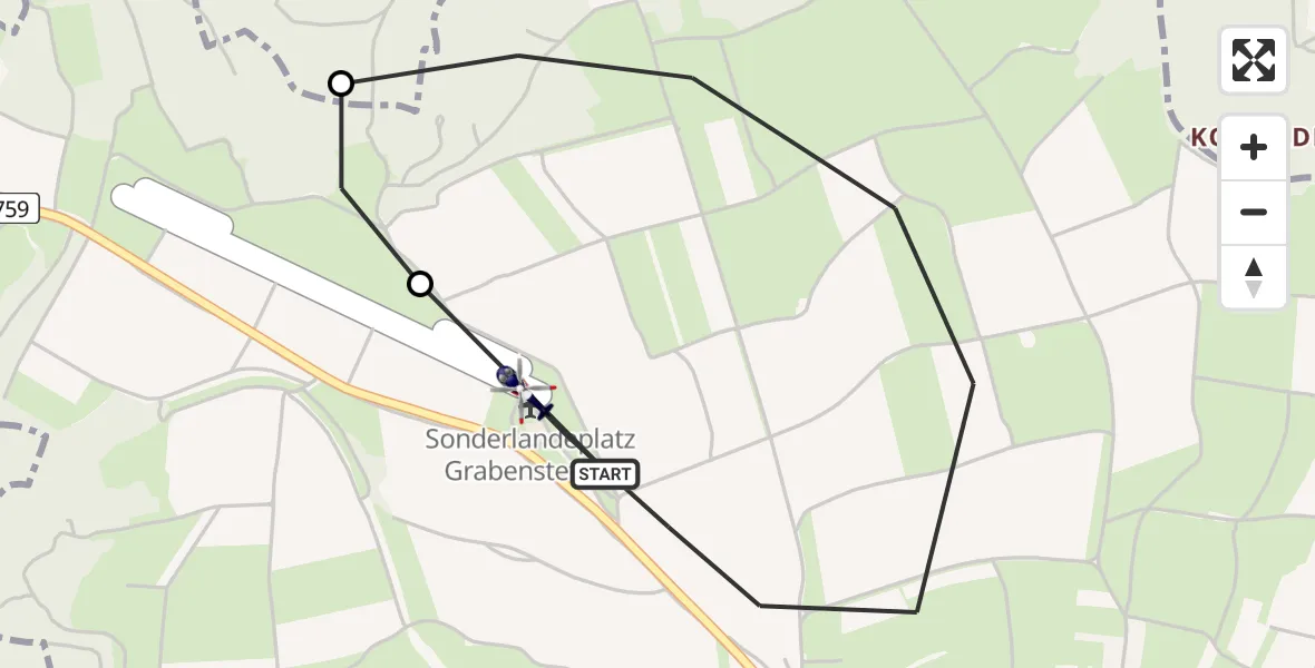 Flugroute Polizeihubschrauber Grabenstetten - Grabenstetten, 21 April 2026, 08:34