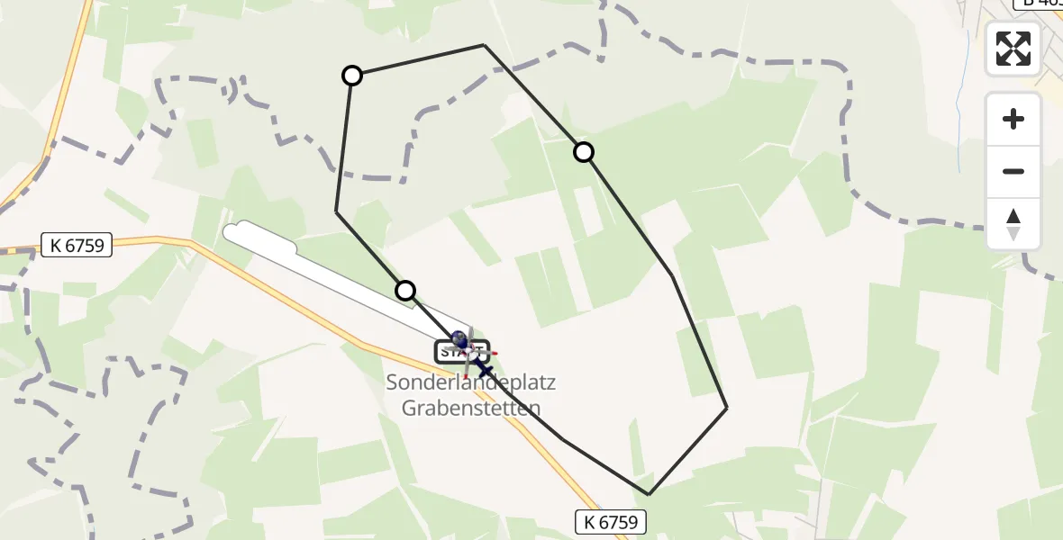Flugroute Polizeihubschrauber Grabenstetten - Grabenstetten, 21 April 2026, 09:02