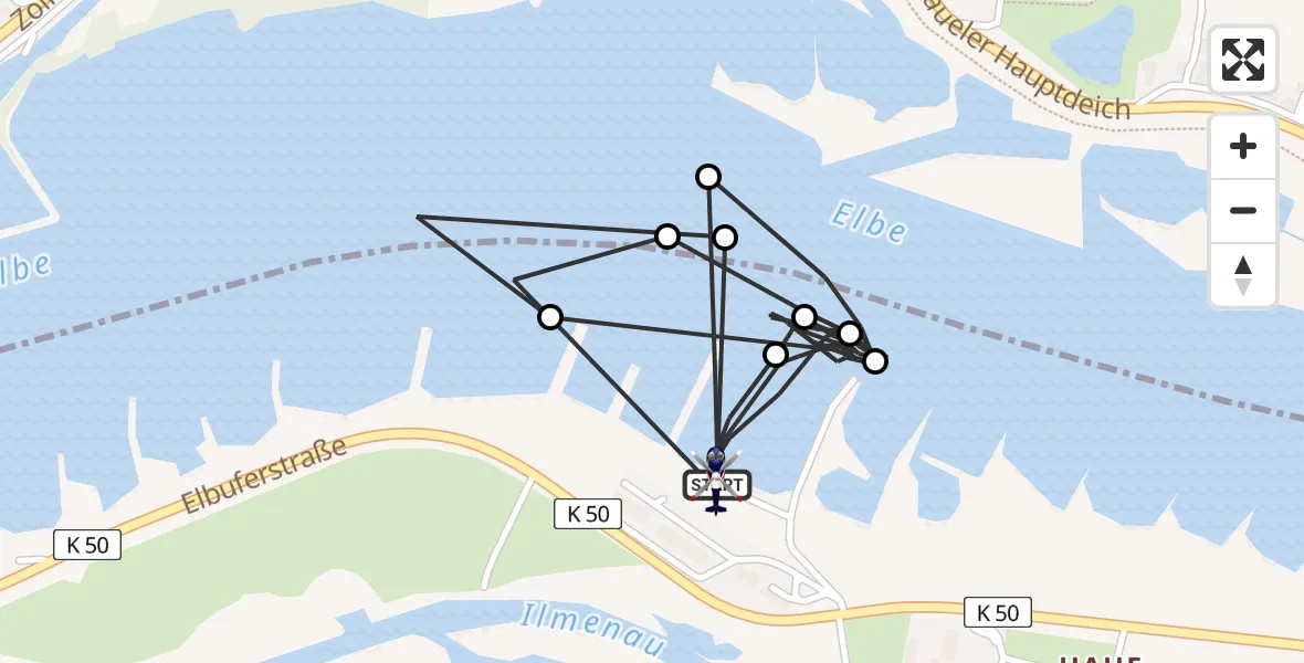 Flugroute Polizeihubschrauber Winsen (Luhe) - Winsen (Luhe), 21 April 2026, 09:08
