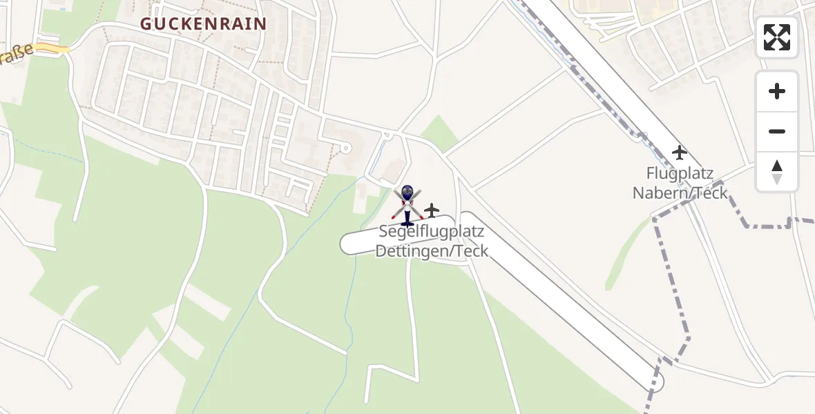 Flugroute Polizeihubschrauber Teck Gleitflugfeld - Teck Gleitflugfeld, 21 April 2026, 09:49