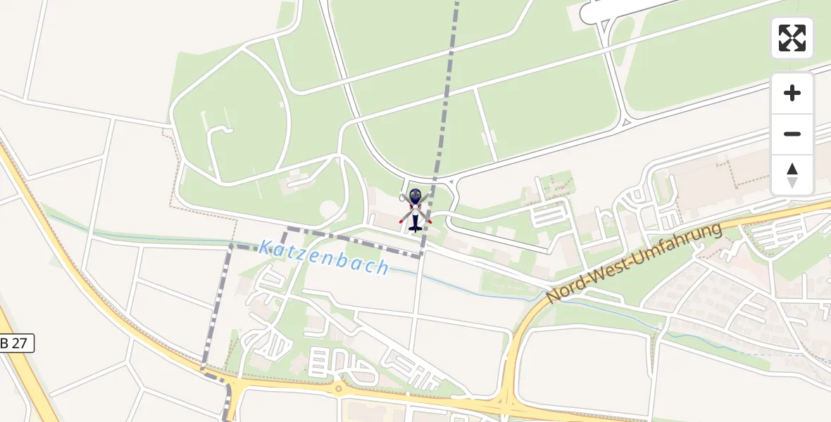 Flugroute Polizeihubschrauber Flughafen Stuttgart - Flughafen Stuttgart, 21 April 2026, 10:19