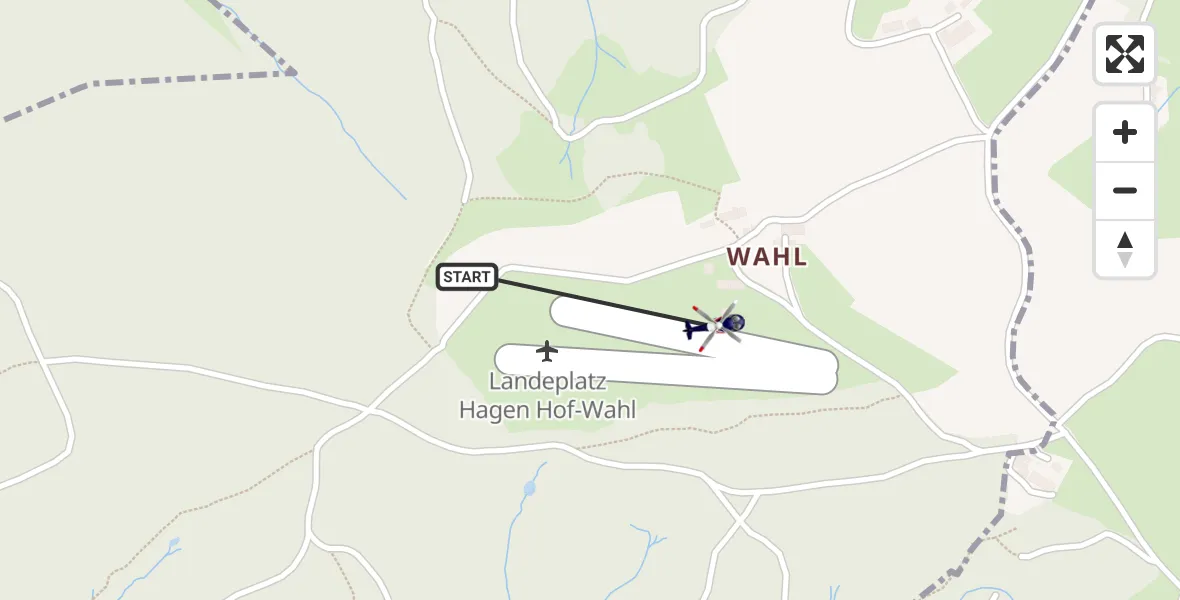 Flugroute Polizeihubschrauber Hagen-Hof-Wahl Flugplatz - Hagen-Hof-Wahl Flugplatz, 21 April 2026, 10:29