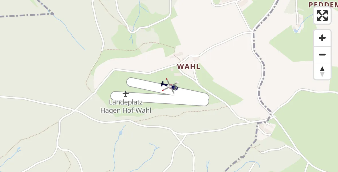 Flugroute Polizeihubschrauber Hagen-Hof-Wahl Flugplatz - Hagen-Hof-Wahl Flugplatz, 21 April 2026, 10:39
