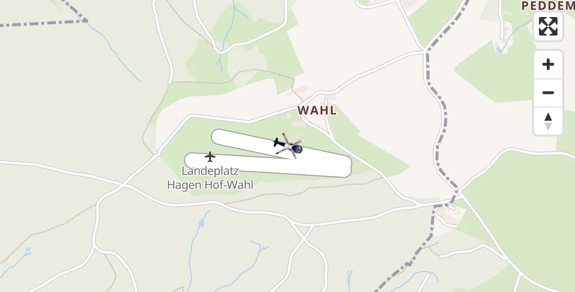 Flugroute Polizeihubschrauber Hagen-Hof-Wahl Flugplatz - Hagen-Hof-Wahl Flugplatz, 21 April 2026, 10:48