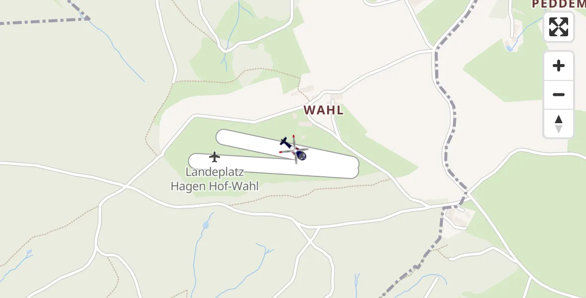 Flugroute Polizeihubschrauber Hagen-Hof-Wahl Flugplatz - Hagen-Hof-Wahl Flugplatz, 21 April 2026, 11:01