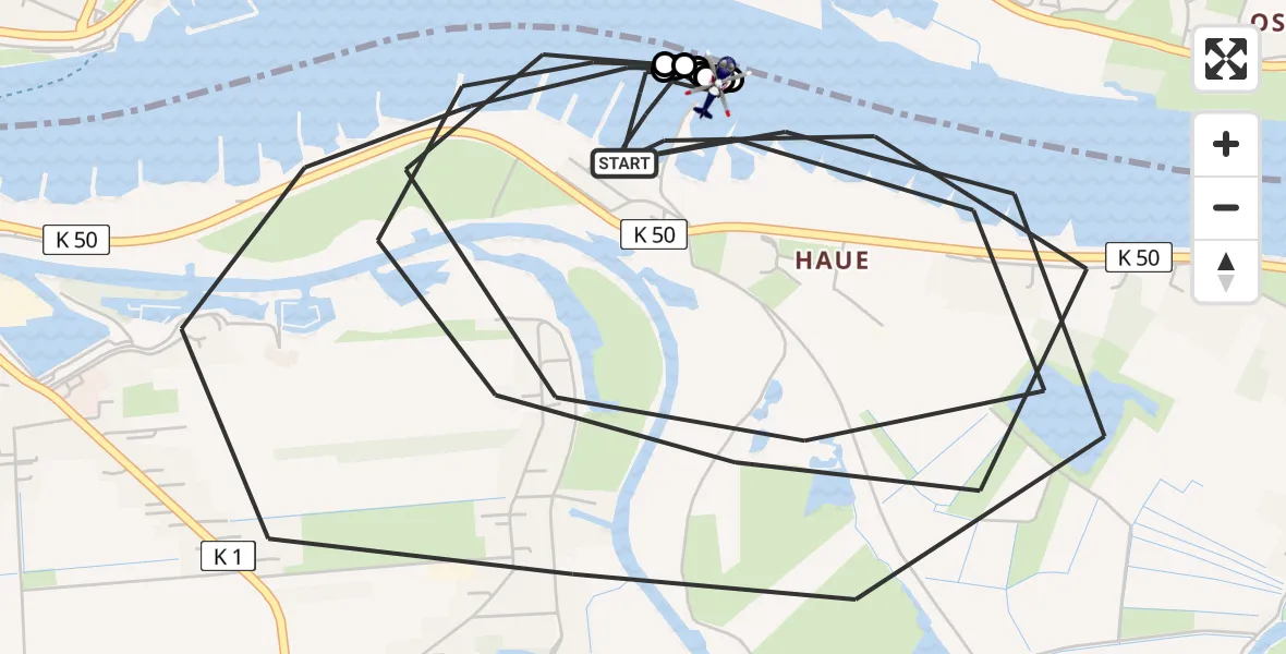 Flugroute Polizeihubschrauber Winsen (Luhe) - Winsen (Luhe), 21 April 2026, 11:04