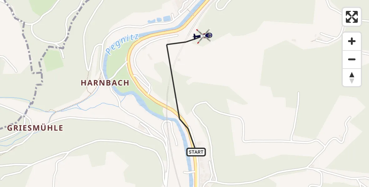 Flugroute Polizeihubschrauber Hartenstein - Hartenstein, 21 April 2026, 12:12