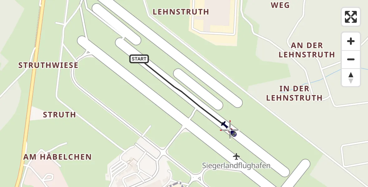 Flugroute Polizeihubschrauber Siegerland Flughafen - Siegerland Flughafen, 21 April 2026, 12:39