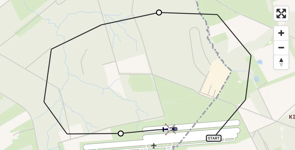 Flugroute Polizeihubschrauber Bottrop - Dinslaken-Schwarze Heide Flugplatz, 21 April 2026, 12:49