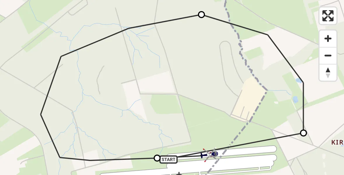 Flugroute Polizeihubschrauber Dinslaken-Schwarze Heide Flugplatz - Dinslaken-Schwarze Heide Flugplatz, 21 April 2026, 12:52