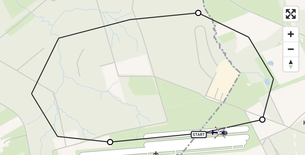 Flugroute Polizeihubschrauber Dinslaken-Schwarze Heide Flugplatz - Bottrop, 21 April 2026, 13:06