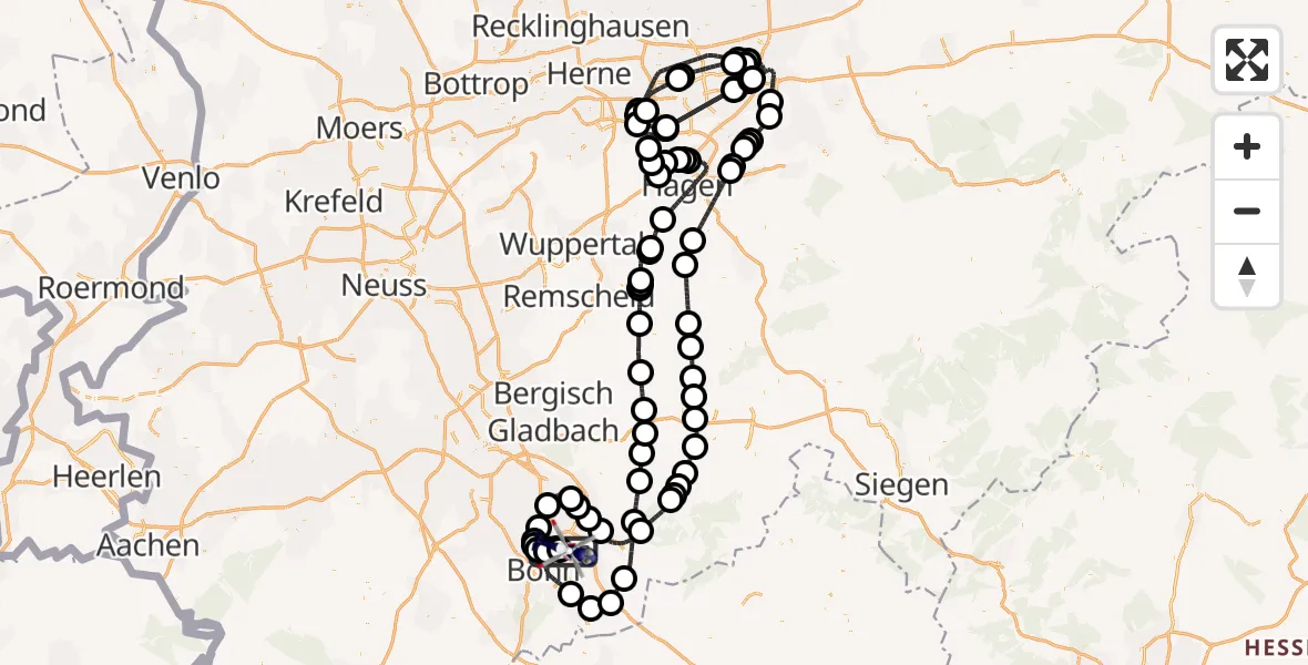 Flugroute Polizeihubschrauber Sankt Augustin - Sankt Augustin, 21 April 2026, 13:51