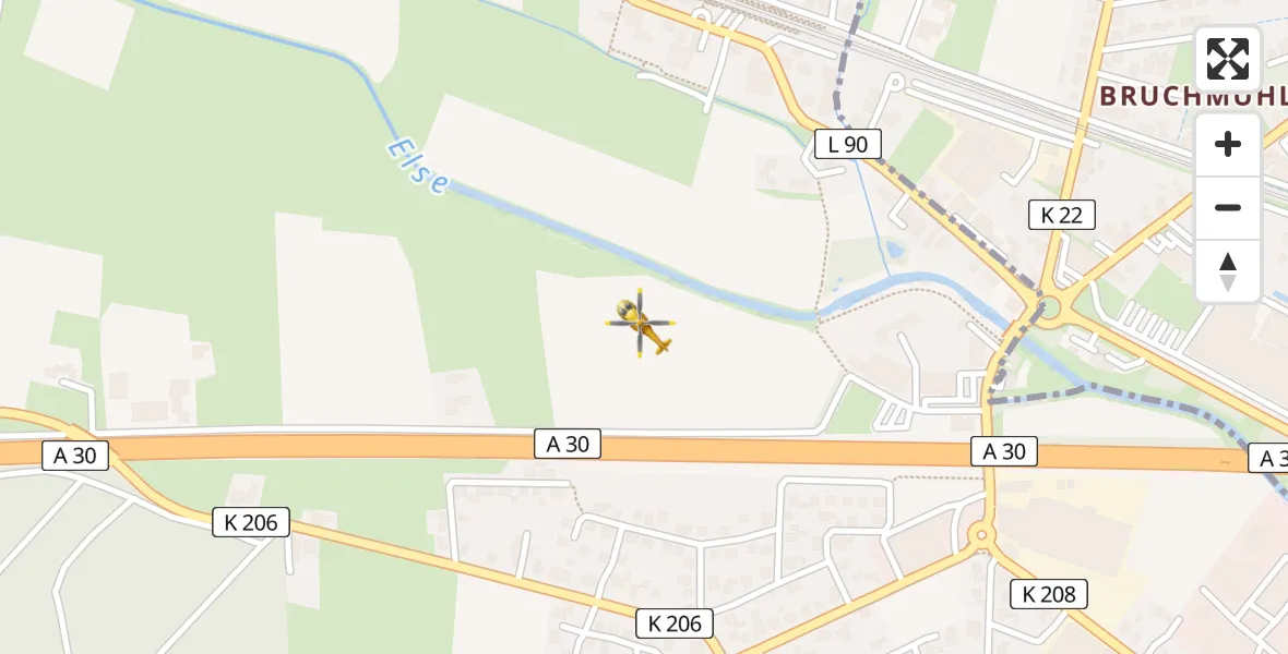 Flugroute Rettungshubschrauber Melle - Melle, 21 April 2026, 13:56