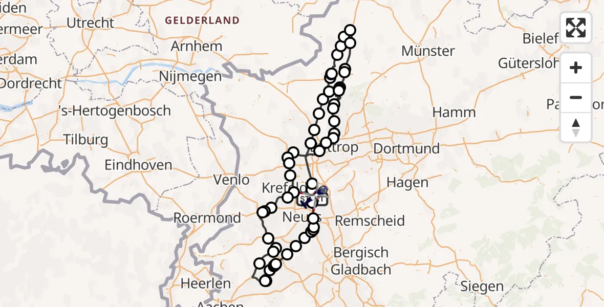 Flugroute Polizeihubschrauber Düsseldorf Flughafen - Düsseldorf Flughafen, 21 April 2026, 17:43