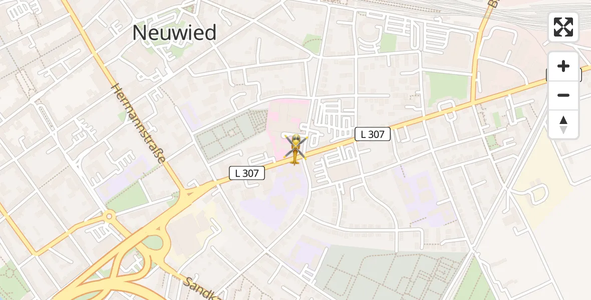 Flugroute Ambulanzhubschrauber Neuwied - Neuwied, 21 April 2026, 18:36