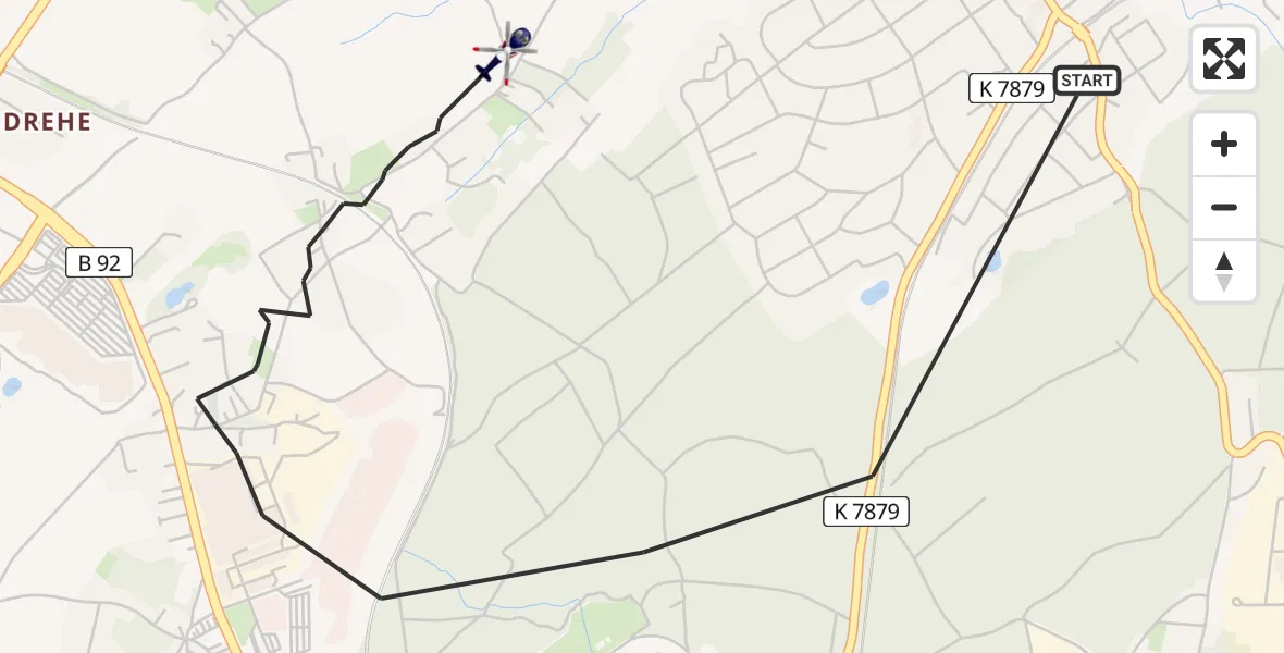 Flugroute Polizeihubschrauber Plauen - Plauen, 21 April 2026, 19:33
