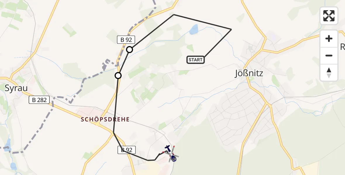 Flugroute Polizeihubschrauber Plauen - Plauen, 21 April 2026, 19:43
