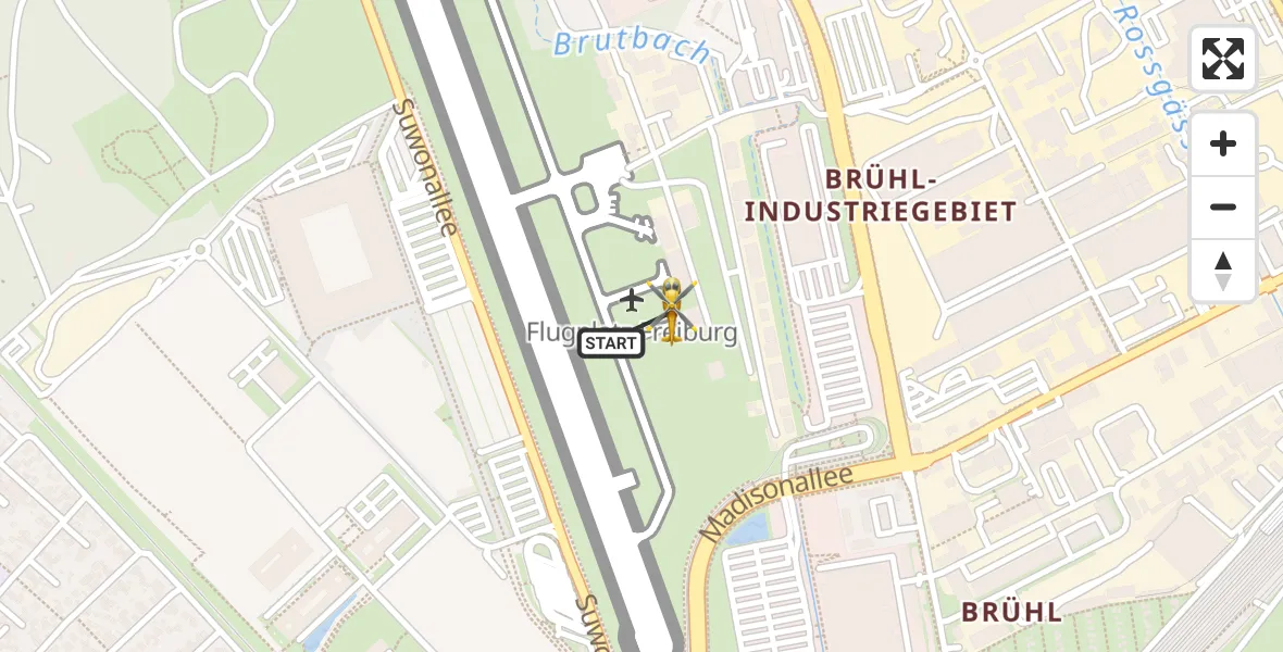 Flugroute Ambulanzhubschrauber Freiburg im Breisgau Flugplatz - Freiburg im Breisgau Flugplatz, 21 April 2026, 20:23
