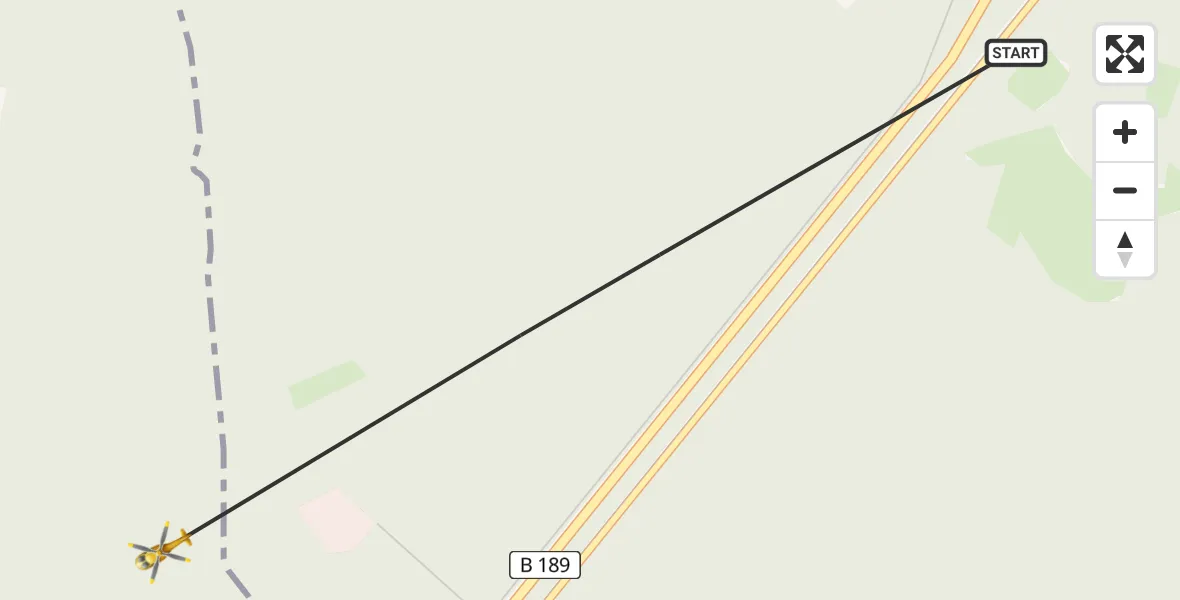 Flugroute Rettungshubschrauber Perleberg - Weisen, 22 April 2026, 07:12