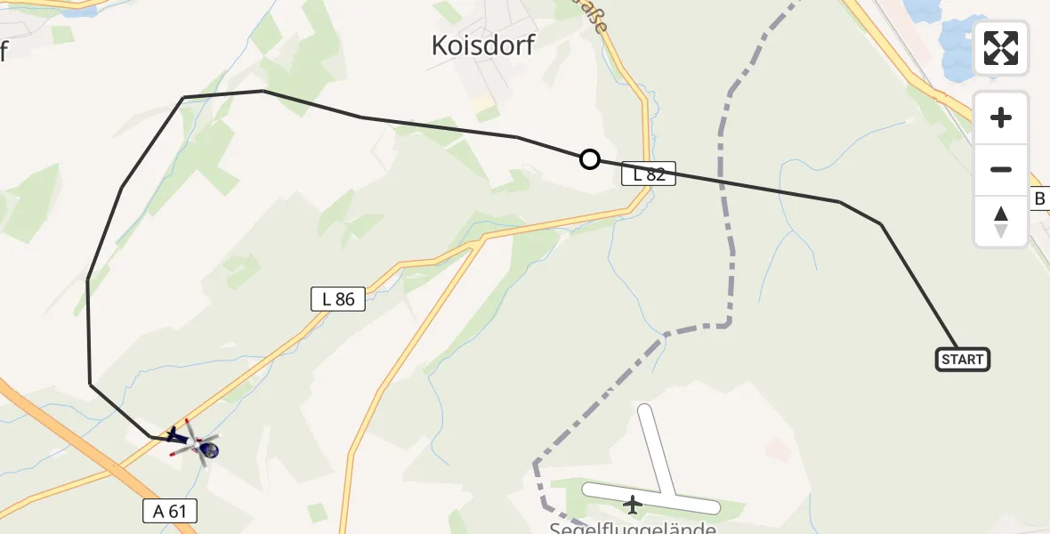 Flugroute Polizeihubschrauber Bad Breisig - Sinzig, 22 April 2026, 08:35
