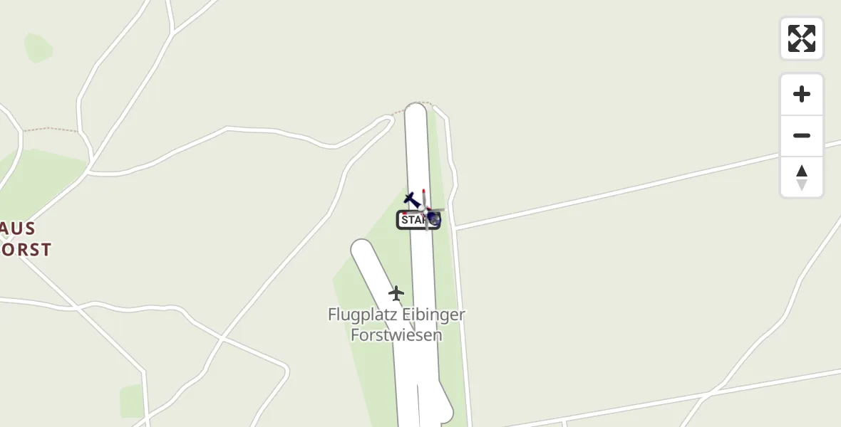 Flugroute Polizeihubschrauber Eibinger Forstwiese Flugplatz - Eibinger Forstwiese Flugplatz, 22 April 2026, 08:48