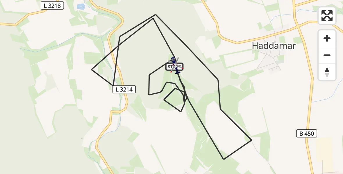 Flugroute Polizeihubschrauber Fritzlar - Fritzlar, 22 April 2026, 09:12