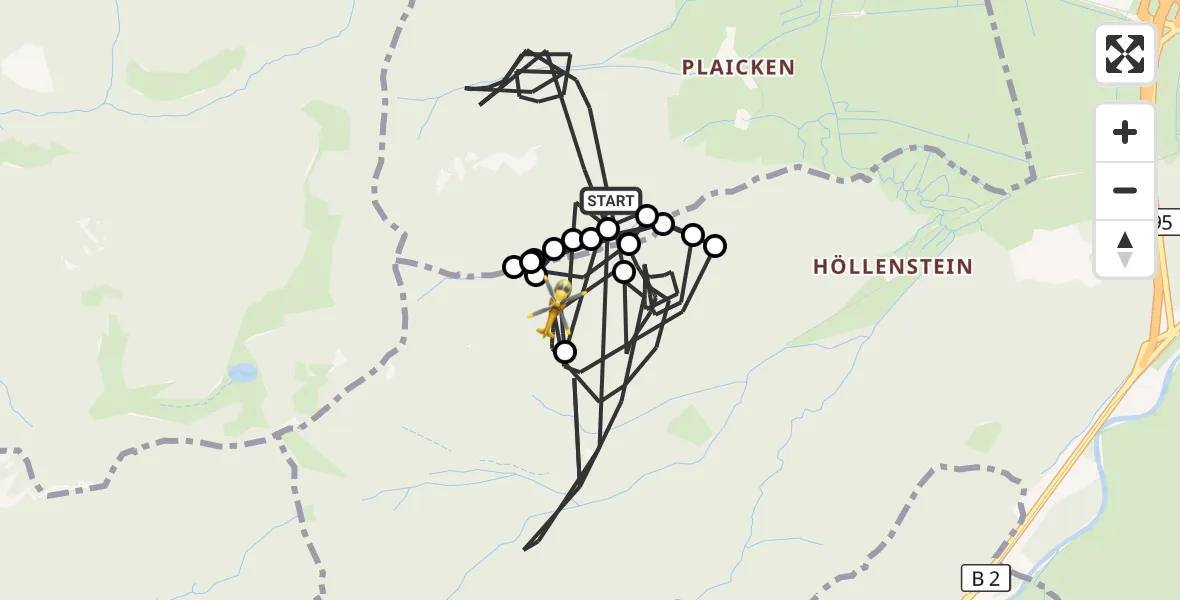 Flugroute Rettungshubschrauber Schwaigen - Eschenlohe, 22 April 2026, 09:34